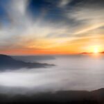 clouds, sunset, fog, mountains, sea of clouds, sunrise, sun, nature, dusk, dawn, twilight, skyscape, mist, atmosphere, weather